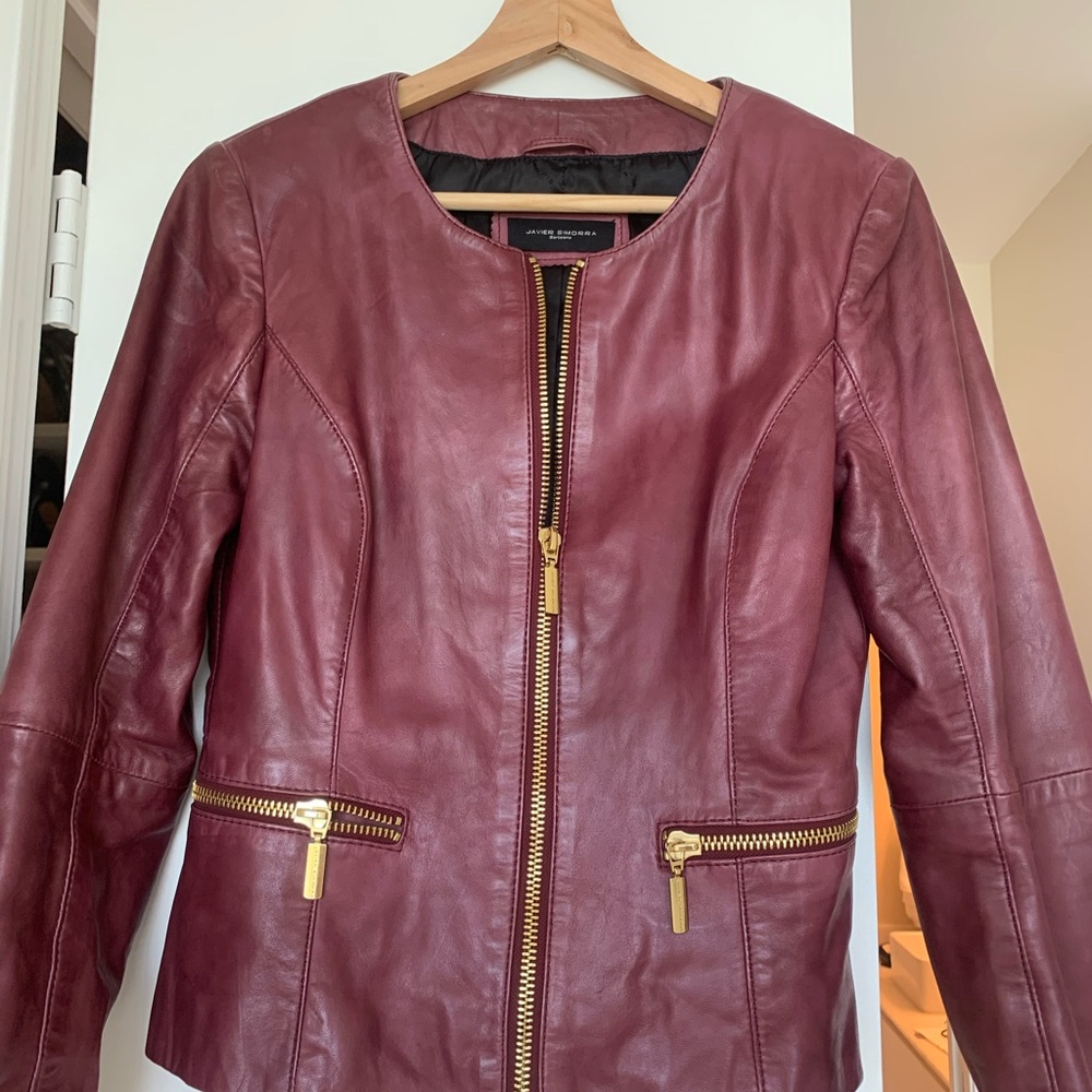 Leather jacket -burgundy